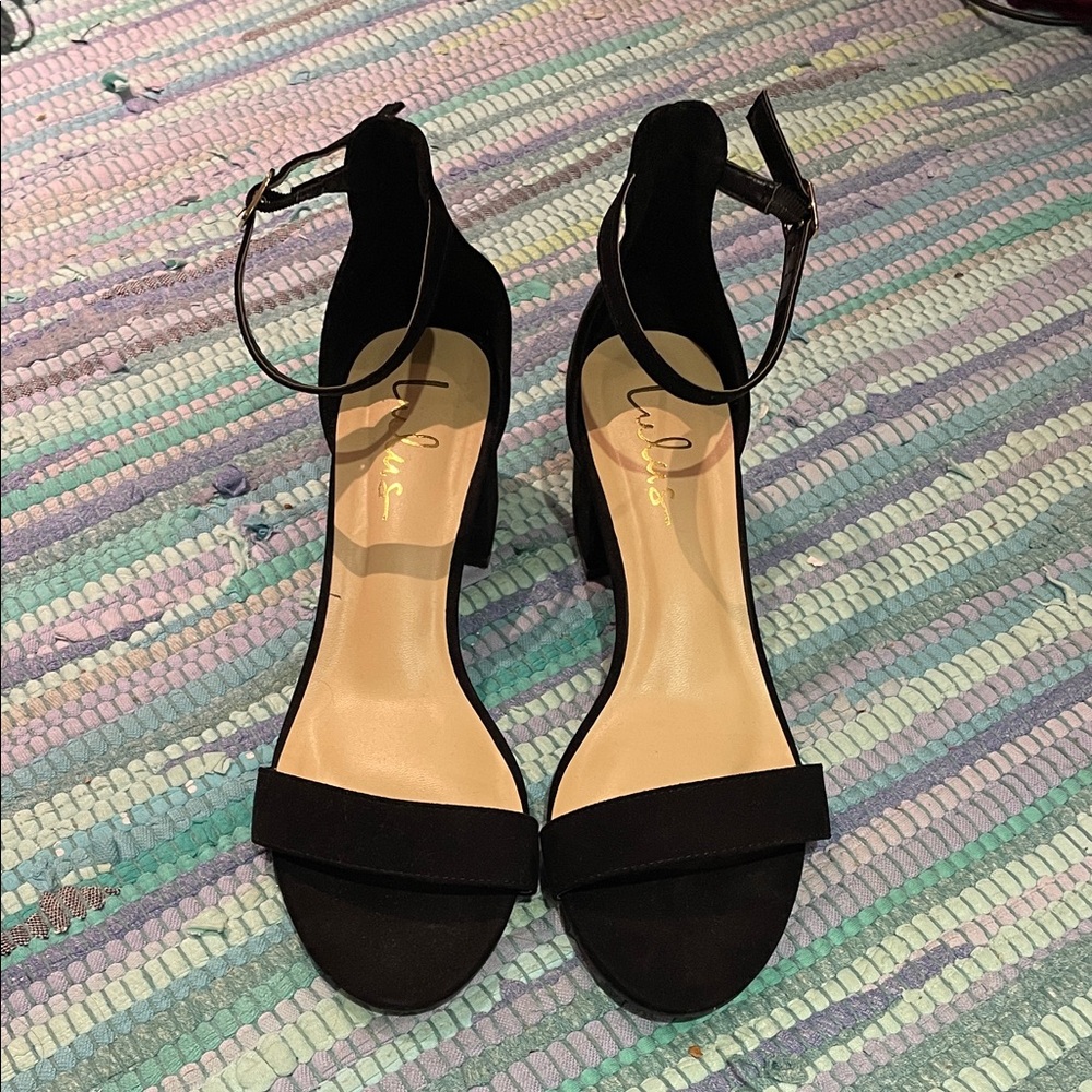Lulus Elegant Black Ankle Strap Heels